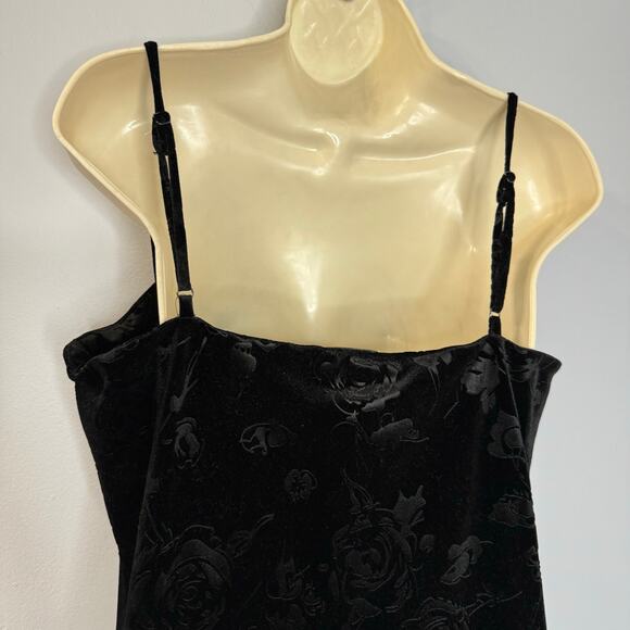 Reformation Elise Floral Velvet Knit Midi  Dress Black Casual Wardrobe Womens XL - Picture 9 of 14